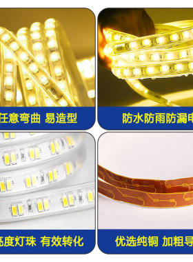 广东灯带自粘24V低压LED柔性软灯条家装吊顶橱柜商场超亮线形灯