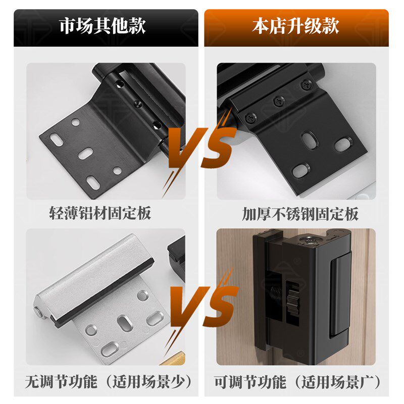 便携式免打孔固定门阻卡扣门内简易门栓搭扣防盗反锁安全插销锁扣