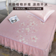 精选冰丝凉席三件套可水洗软凉席夏天可折叠床裙款 高端公主风席子