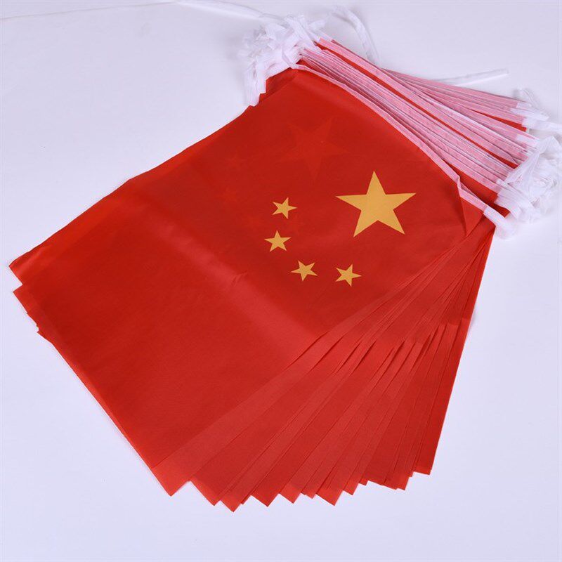 6号国旗串旗国庆喜庆装饰吊旗商场超市酒吧景区挂旗红旗30*45大号