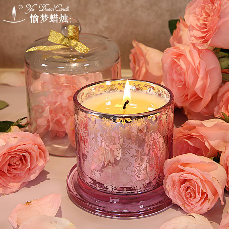 3只组合价~大号进口精油香薰蜡烛玻璃杯浪漫香氛蜡烛礼盒套装蜡烛