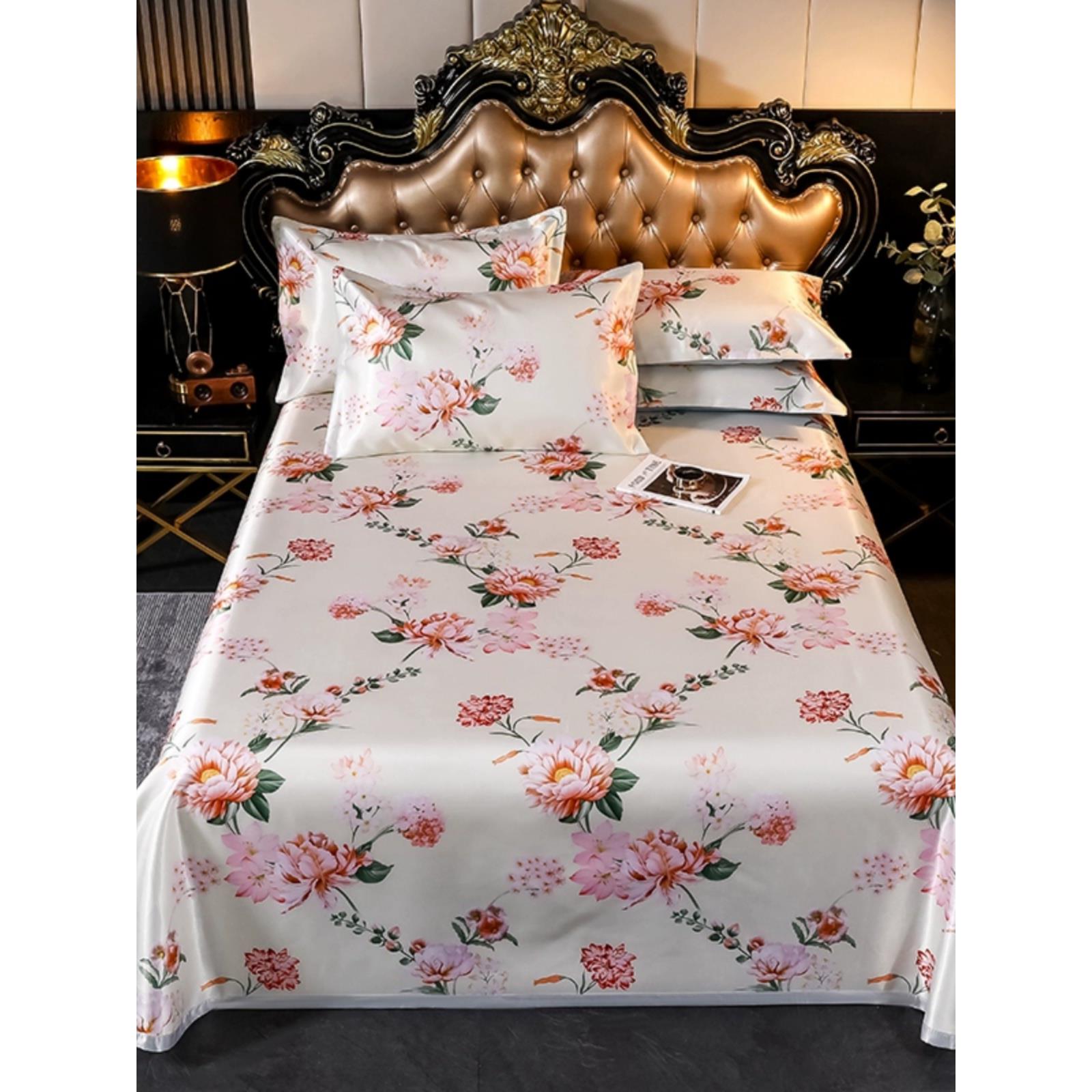 家用床单款冰丝凉席三件套2.0m床空调软席子1.2可水洗折叠草席1.8