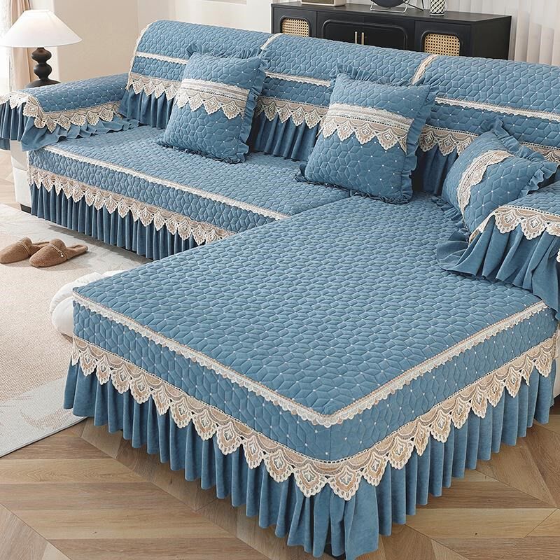 精选新款四季通用沙发垫布艺加厚防滑盖布高级感沙发套罩贵妃全包