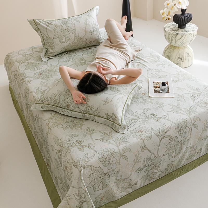 莱赛尔天丝竹纤维凉席三件套防滑冰丝凉感可水洗空调凉席子2025新