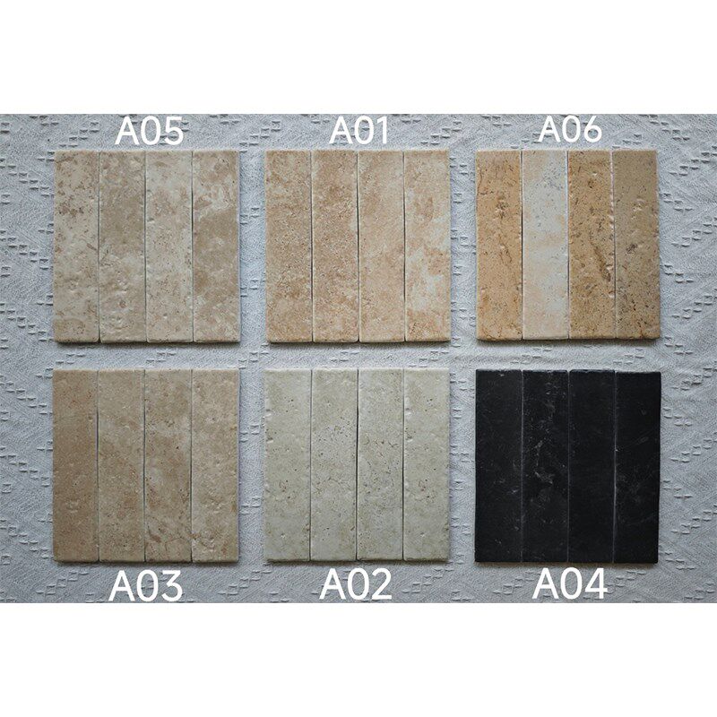 手工砖60X250莱姆石瓷砖文化石复古长条小砖吧台餐厅厨房酒吧墙砖