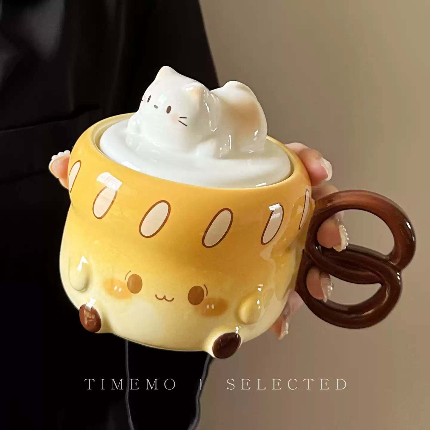 超可爱小猫咪马克杯生日礼物女生