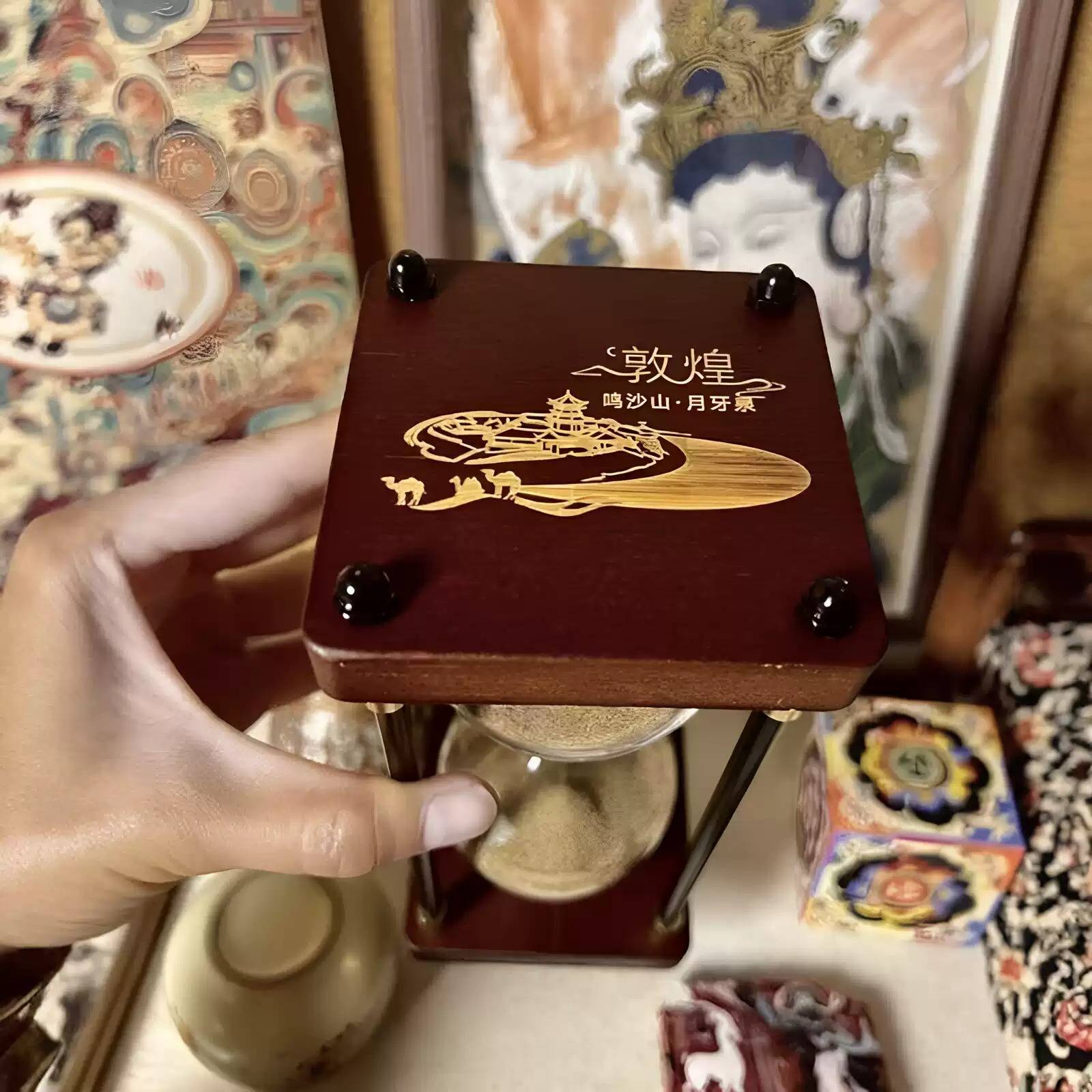 敦煌鸣沙山月牙泉沙漏空瓶手工di