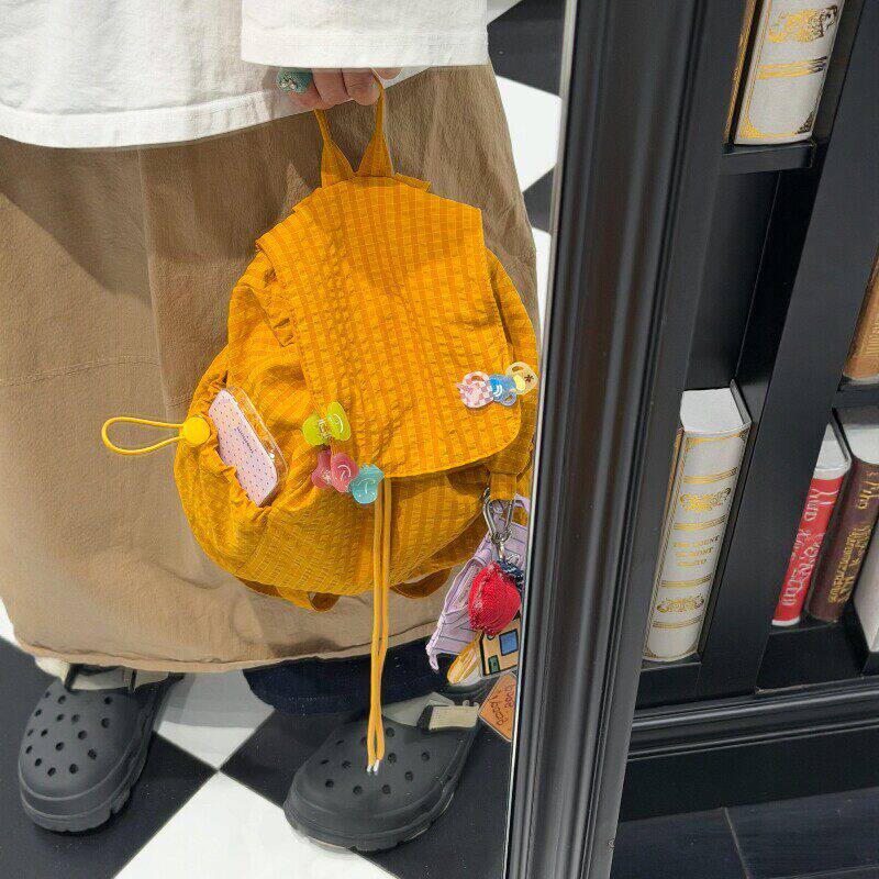 韩系多口袋双肩包女旅游轻便2026新款高颜值上课通勤百搭大容量