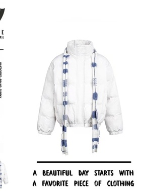 Fudge Pink 25冬季New美式复古简约百搭撞色围巾宽松棉服外套