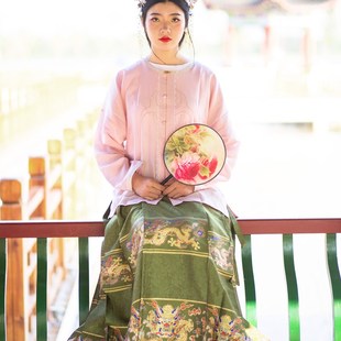 呆龙妆花马面裙布料明制汉服织金布乐兴隆纺织仿妆花织金呆龙面料