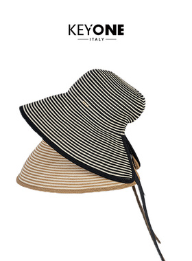 KEYONE简约可折叠出游度假防晒沙滩渔夫帽草帽女夏天遮阳太阳帽