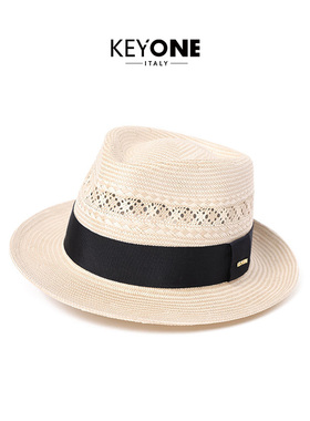 KEYONE户外防晒遮阳帽男款夏季透气防紫外线沙滩帽女手工草帽