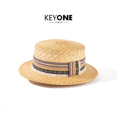 KEYONE细麦秆民族风平顶草帽