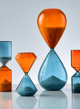 双拼色沙漏计时器30分沙漏摆件创意北欧风简约现代个性桌面摆件