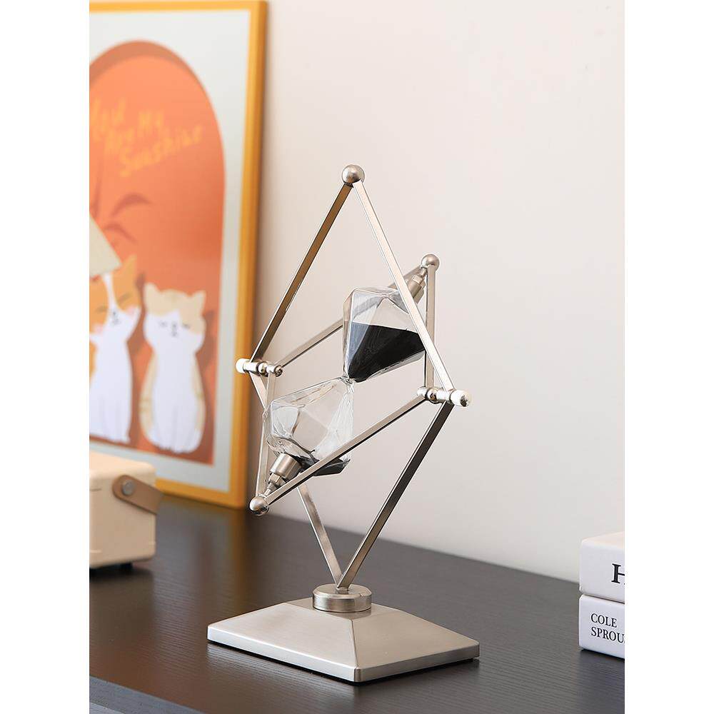 创意几何时间沙漏计时器摆件轻奢软装高级感小众办公室书房装饰品