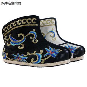 快靴越剧京剧薄底靴绣花