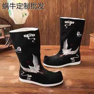 古装汉服鞋子男cos明制锦衣卫翘头皂靴古代靴武侠摄影戏曲靴婚鞋