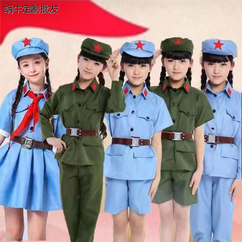 儿童中性红军星演出舞蹈