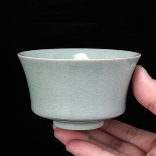 汝州李廷怀汝瓷品茗杯主人杯单杯个人茶杯汝窑马蹄杯玛瑙釉大容量