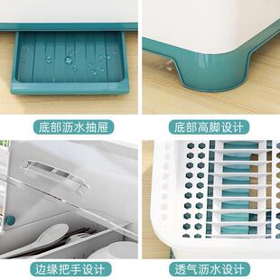 置物架置碗架 小型碗柜家用简易洗碗槽沥水架凉碗架厨房放碗封闭式