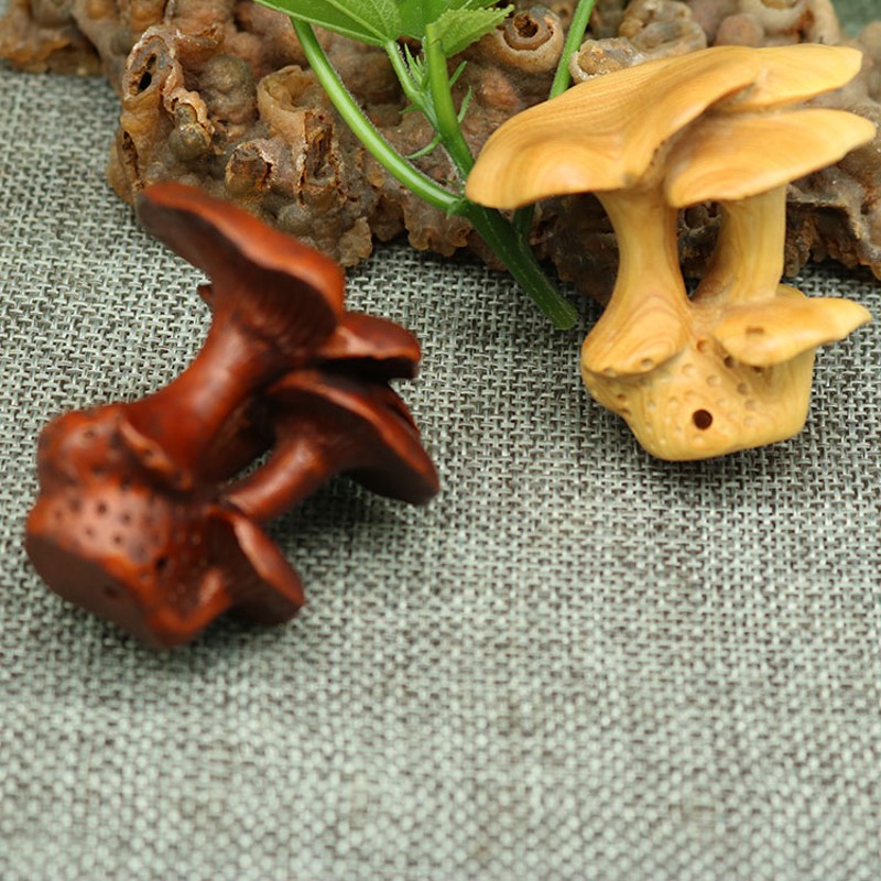 陈雕匠小叶黄杨木雕刻包邮室内灵芝文玩手把件工艺品摆件挂件蘑菇