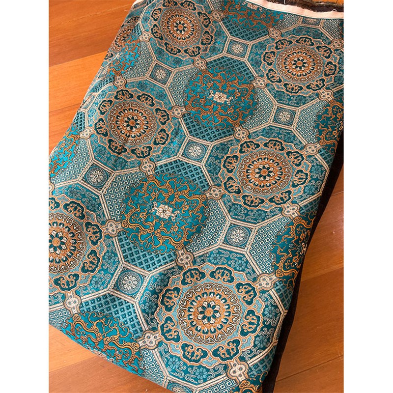 顺德薯莨香云纱布料 织锦缎提花涂泥香云纱60姆米皮子布料面料