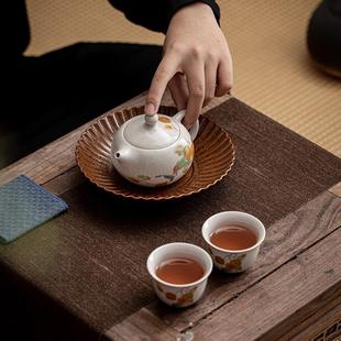 复古中式 功夫陶瓷壶垫托盘小干泡台壶承茶承 茶点盘果盘客厅家用