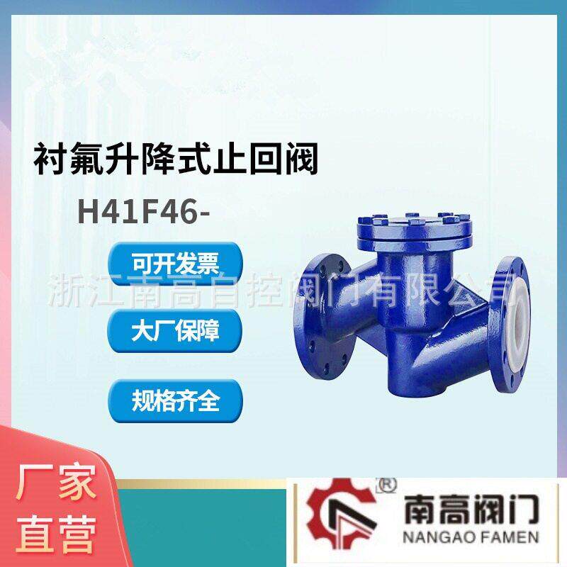 H41F46-16C止回阀 衬氟止回阀 法兰止回阀 法兰衬氟止回阀