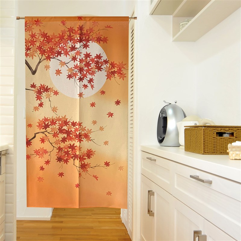 门帘日式布艺家用挂帘厨帘隔断卫生间衣帽间半帘遮挡免打孔