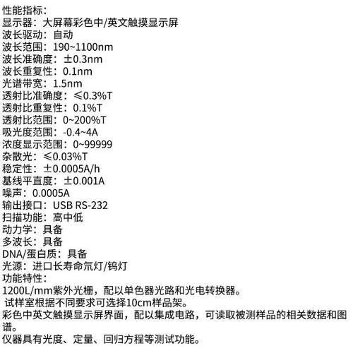 上海菁华 UV-1900 紫外可见分光光度计