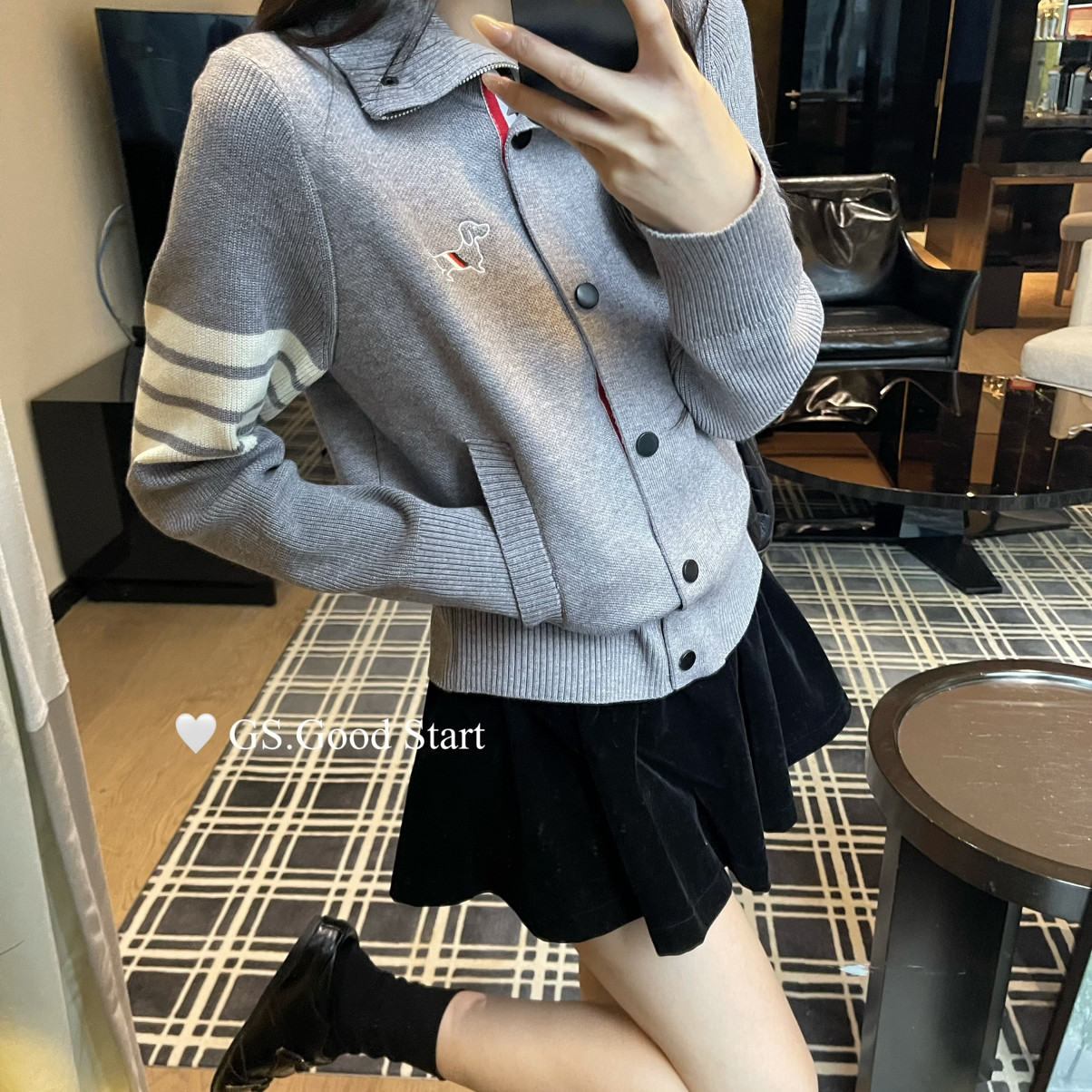 GS.GOOD START-伦学院风～秋冬时髦减龄小狗刺绣百搭针织开衫G758