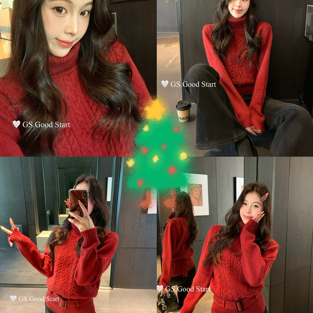 GS.GOOD START-质时髦高领麻花收腰保暖毛衣(配可拆卸绑带)G7712
