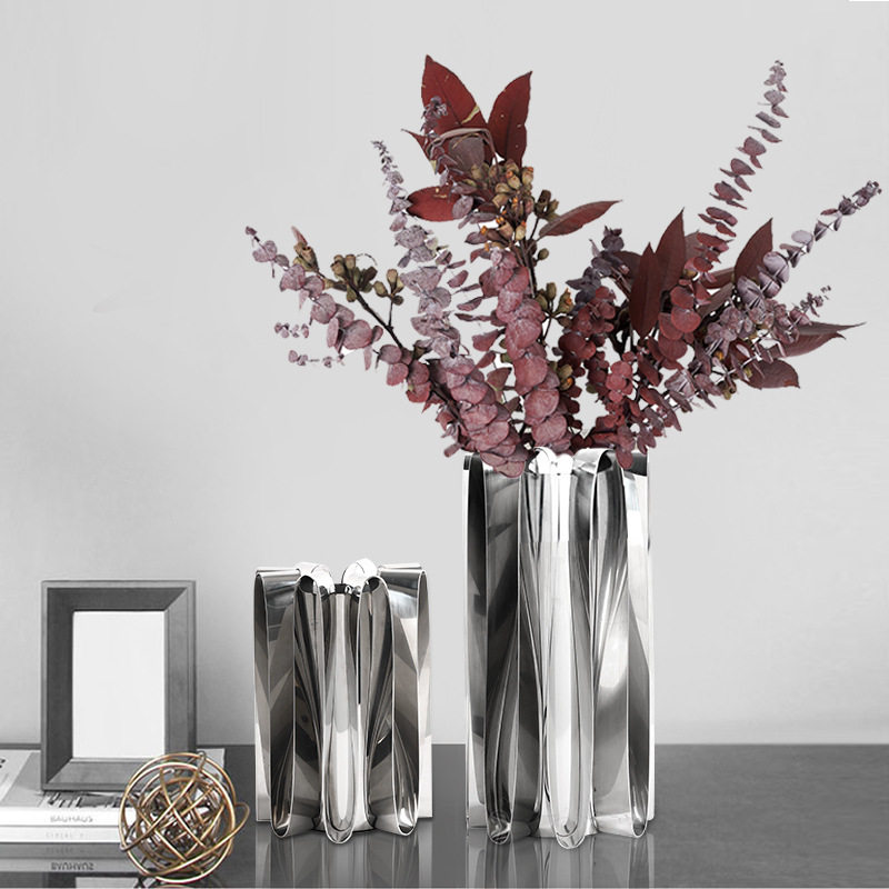 花瓶摆件客厅插花样板房餐桌电视柜创意装饰北欧轻奢不锈钢花器,模玩/动漫/周边/娃圈三坑/桌游,文化/体育周边,淘宝优惠券,粉丝福利购,淘宝优惠卷