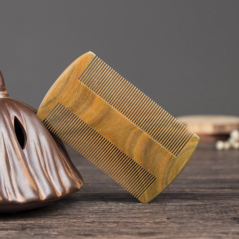 优选角木梳绿檀木篦子梳胡须 整木去虱子梳去屑按摩梳密齿