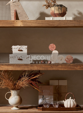 优选邸高中古原木风餐厅厨房餐边柜装饰品摆件高级感小众软装设计