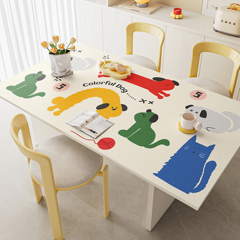 优选卡通桌布防水防油免洗防烫隔热餐桌桌垫家用高级感茶几桌面保
