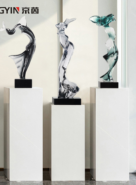 优选透明树脂雕塑工艺品现代客厅电视柜壁龛装饰品玄关落地艺术摆