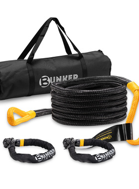 BUNKER INDUST 6米18700磅户外越野脱困尼龙拖车绳带双软卸扣