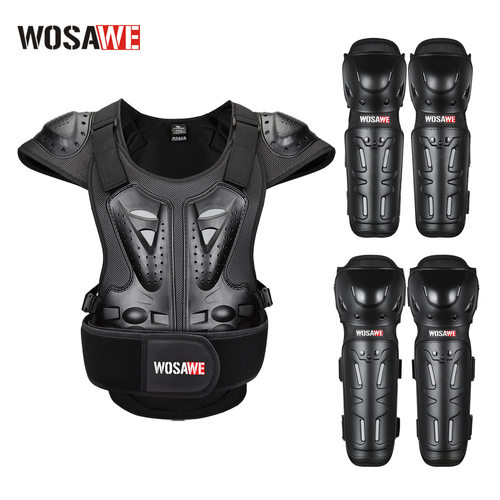 WOSAWE越野摩托车骑行护具防摔护膝护肘赛车轮滑护甲衣防护套装
