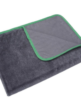 灰色单面加捻布洗车擦车吸水毛巾超细纤维小辫子洗车巾