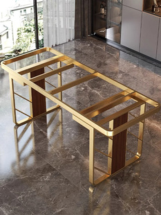 不锈钢餐桌腿支架实木茶桌金属底座办公电脑桌子腿岩板茶台桌脚架