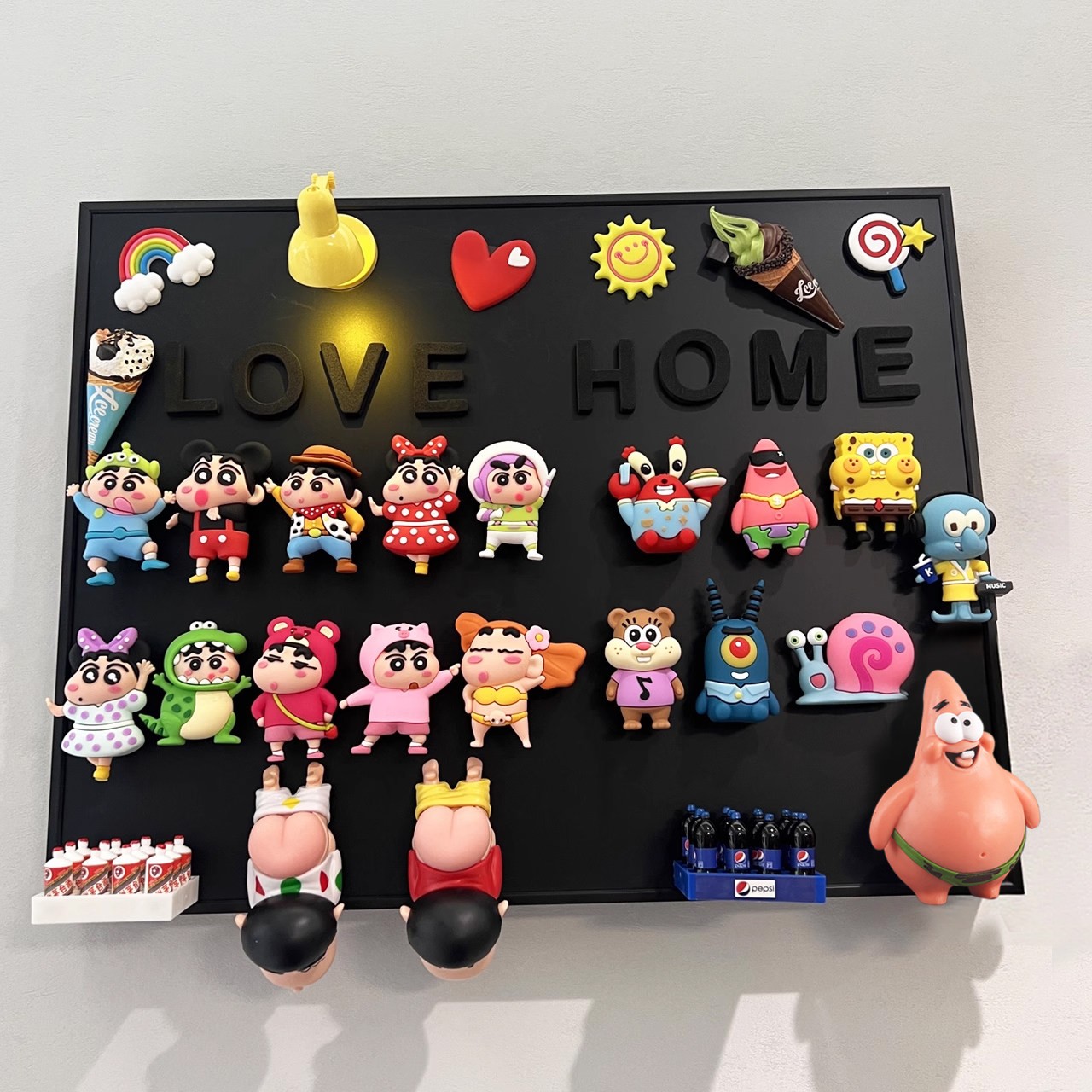 蜡笔小新电表箱装饰画电源开关盒上开电闸遮丑磁吸黑板画网线箱画