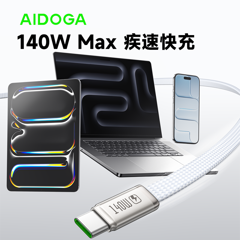 AIDOGA适用小米华为苹果17promax充电线数据线15快充手机双tpyec安卓iphone16车载usb接口平板ipad笔记本电脑