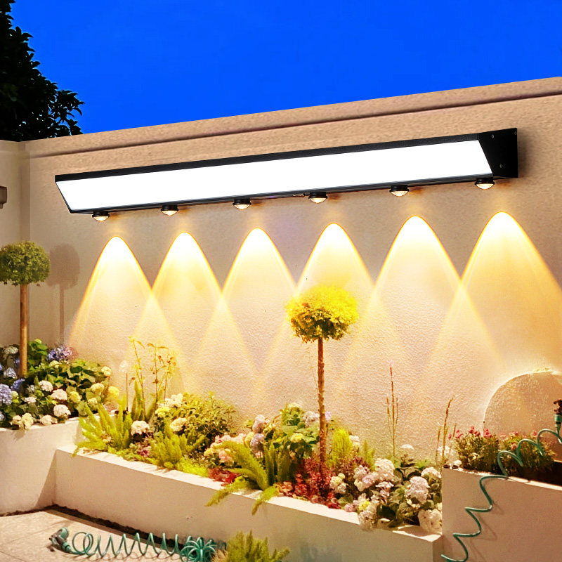 户外太阳能防水壁灯墙壁庭院花园露台洗墙灯长条氛围感应超亮壁灯