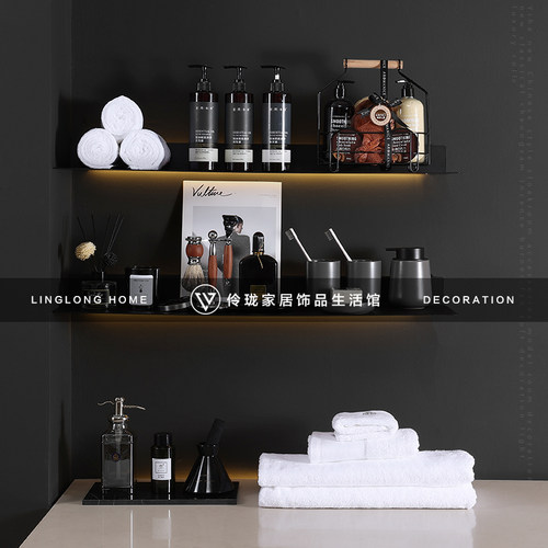 优选酒店民宿样板间浴室柜层架装饰品摆件香水香薰毛巾小托盘软装