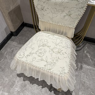 欧式 新款 餐椅垫现代轻奢绑带防滑靠背家用屁股马蹄形板凳椅子坐垫