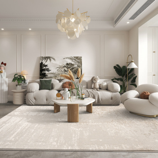 优选地毯客厅茶几毯2022新款现代简约地垫高级感咖色立体毯面混纺