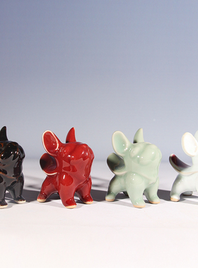 优选钧瓷法斗仿真斗牛犬招财狗文创摆件陶瓷茶宠送男生吉祥物礼盒