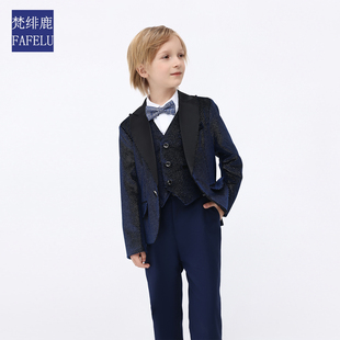 高定男童西装时尚轻奢洋气时髦英伦风小礼服模特走秀表演儿童西服
