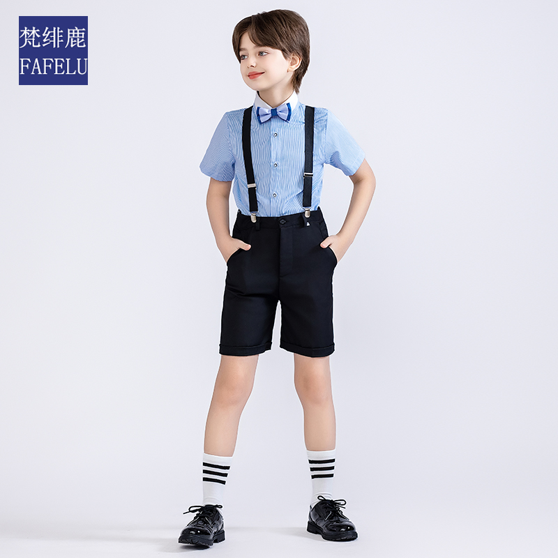 高级男童西装短款套装花童时尚帅气英伦风小少爷表演礼服儿童西服